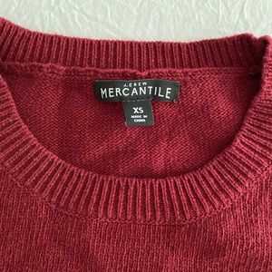 Cranberry red crew next sweater with bell sleeves